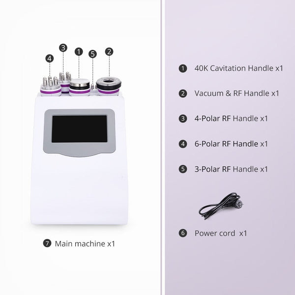 5-in-1 Ultrasonic Cavitation 40K Body Contouring Machine