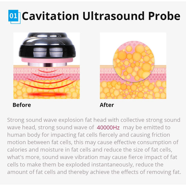 6 In 1 Cavitation RF Vacuum Slimming Machine Skin Tightening