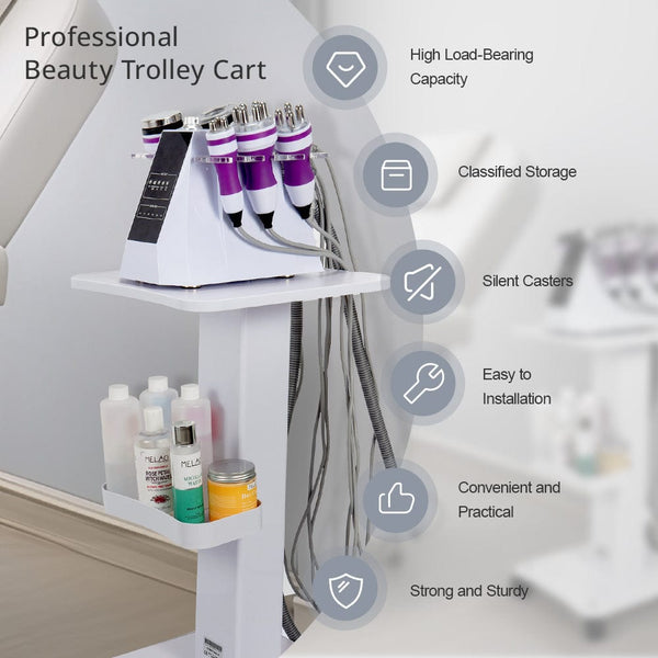 Stand-Type Rolling Beauty Trolley For Salon SPA Storage Use