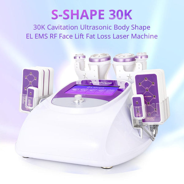 S-Shape 6-in-1 30K Ultrasonic Cavitation RF Laser Machine