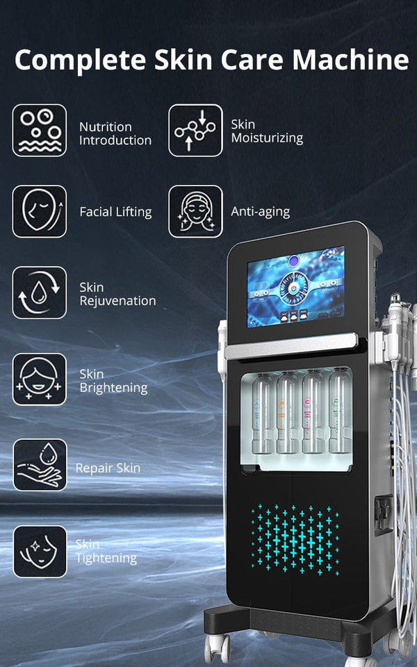 8 In 1 Hydro Dermabrasion EMS Ultrasonic Machine Facial Cleansing Lifting Device