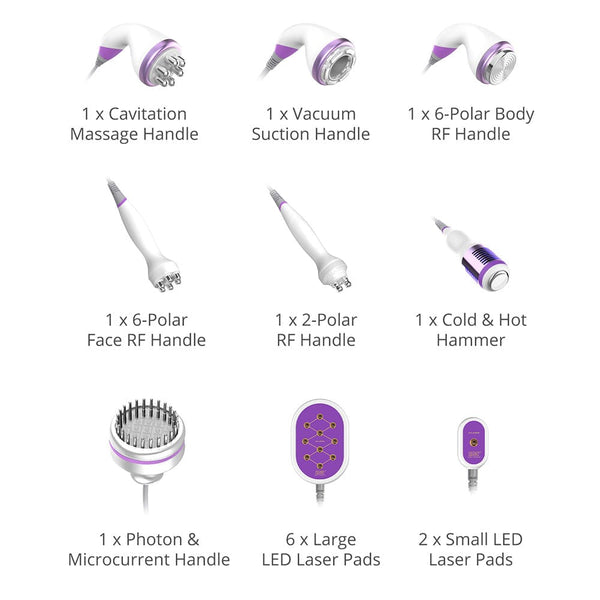 9 in 1 Ultrasonic 40k Cavitation RF Vacuum Bio Slimming Machine