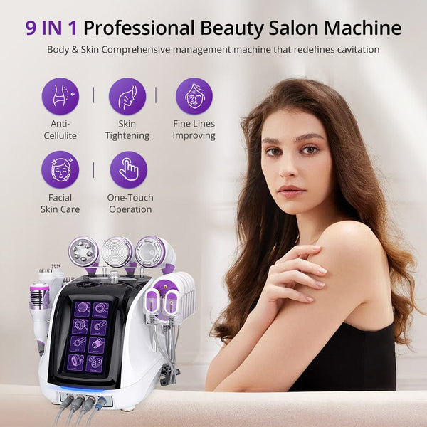 9 in 1 Ultrasonic 40k Cavitation RF Vacuum Bio Slimming Machine