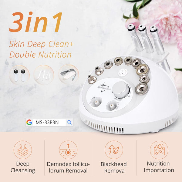 Functions of MS-33P3N 3-In-1 Microdermabrasion Device
