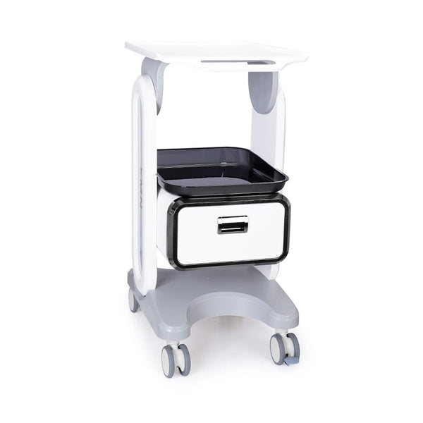 Stand-Type Plastic Trolley With Single Drawer & Tray For Spa Salon Use