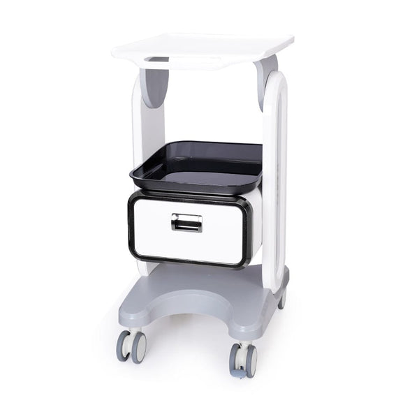 Stand-Type Plastic Trolley With Single Drawer & Tray For Spa Salon Use