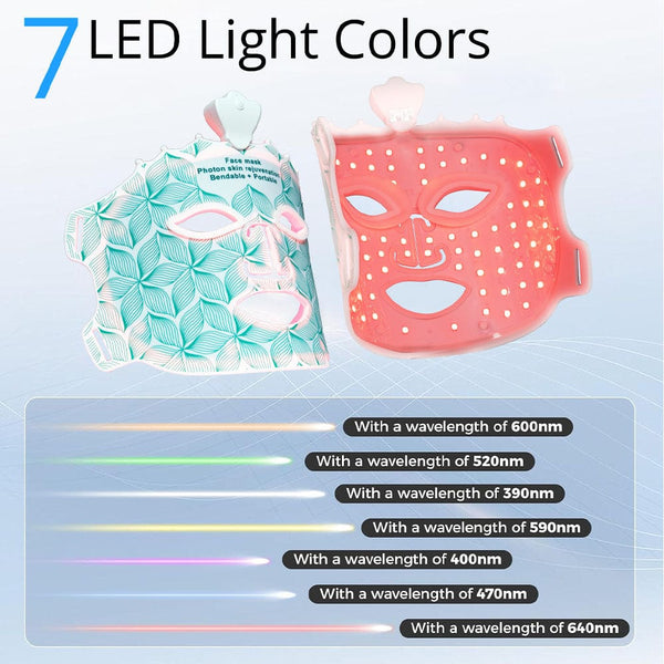 7 LED Light Colors of LT-110Y-W White LED Face Mask