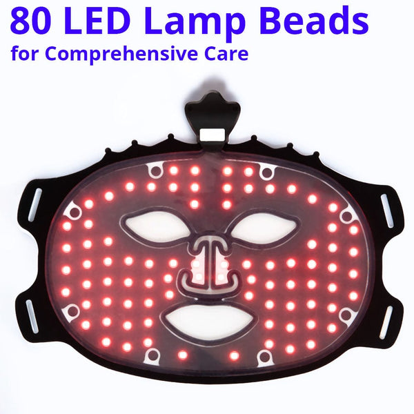 LT-110Y-B Black LED Face Mask with 80 LED Lamp Beads