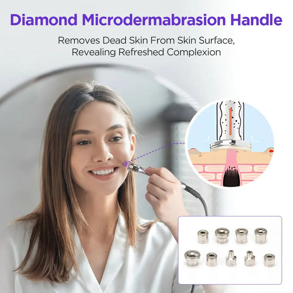 3-in-1 Hydro Microdermabrasion Facial Care Machine With Sprayer--Microdermabrasion Handle Removes Dead Skin