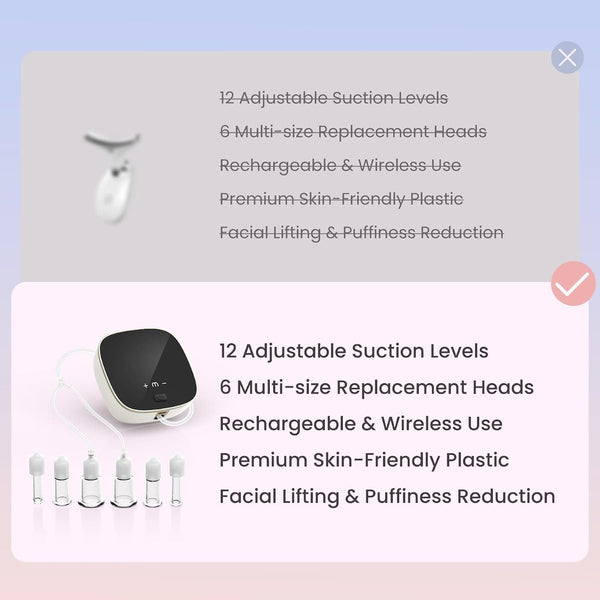 3 in 1 Electric Facial Vacuum Cupping Therapy for Neck Face Skin Care