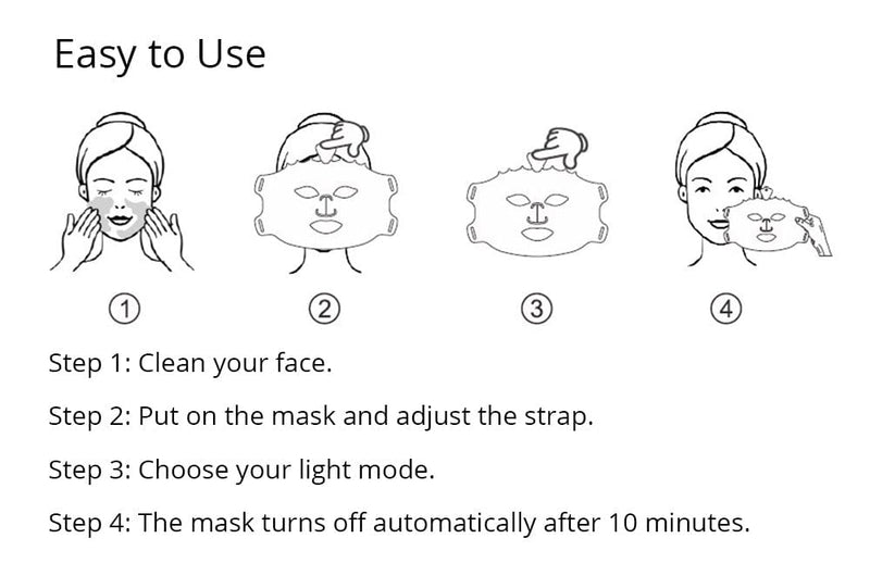 7 Color LED Face Mask For Skin Rejuvenation With 80 Lamp Beads Eye Protection
