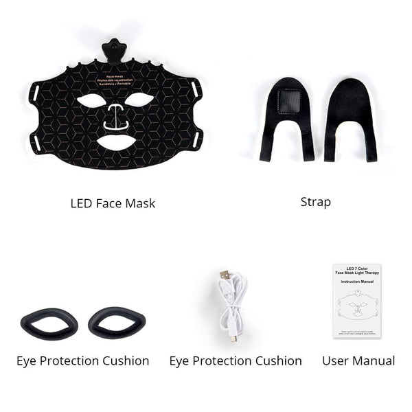 Package List of LT-110Y-B Black LED Face Mask