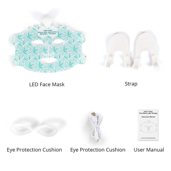 Package List of LT-110Y-W White LED Face Mask