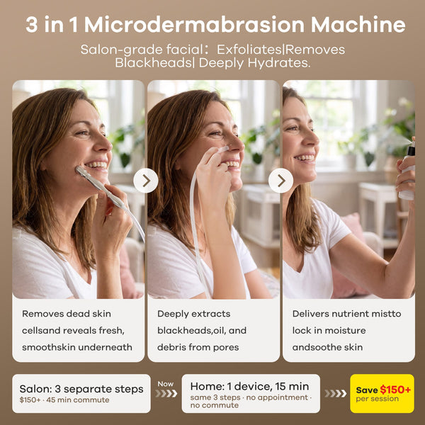 3-In-1 Diamond Microdermabrasion Machine With 9 Heads For Home Use