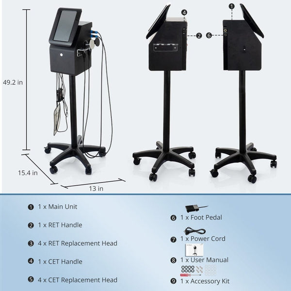 Pro CET RET Monopolar RF Beauty Machine For Body Sculpting & Face Care