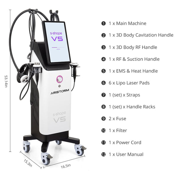 Aristorm 3D 30K S Shape 5 In 1 Cavitation Machine with EMS