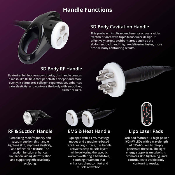 Aristorm 3D 30K S Shape 5 In 1 Vacuum RF Cavitation Machine with EMS
