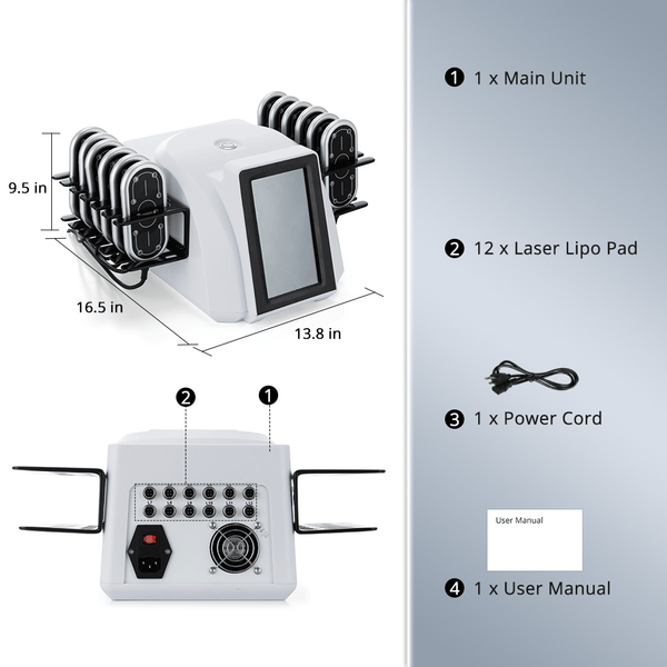 160mW 12-Pad Laser Lipo Body Contouring System For Pro Use