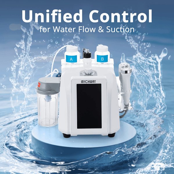 8-in-1 Hydro Dermabrasion (Aqua Peeling) System For Pro-Level Skin Rejuvenation. Focus on deep cleansing, deep hydration, exfoliation, skin tightening & lifting, and nutrition import.