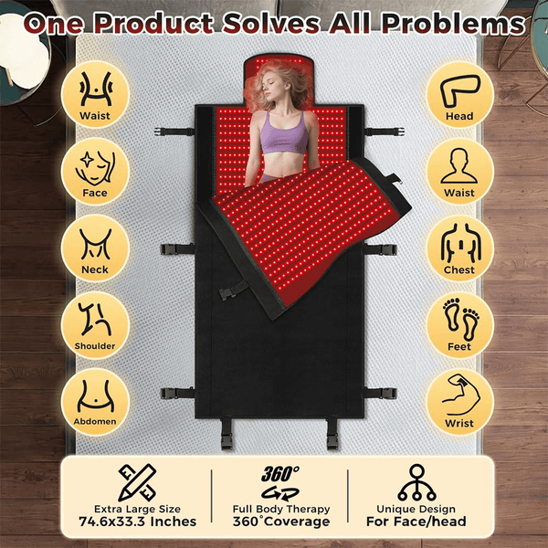 Infrared Red Light Therapy Mat 73” X 33” Pain Fatigue Relief Sleeping Bag