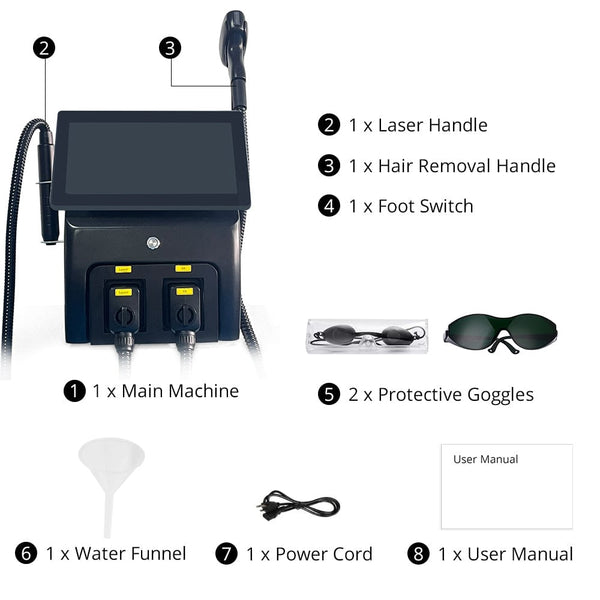 2-In-1 Picosecond 808 Diode Laser Hair Removal Machine Tattoo Removal