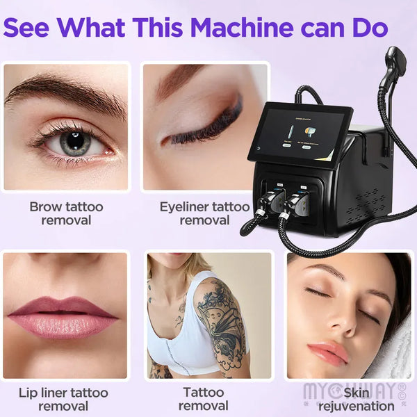 2 In 1 Pro Laser Hair Removal Machine For Hair Tattoo Removal Skin Rejuvenation