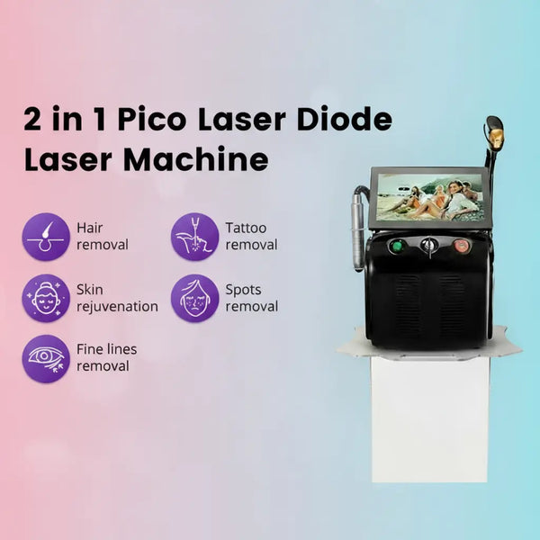 2 In 1 High-Power Pico Laser Diode Laser Machine For Tattoo Hair Spots Removal
