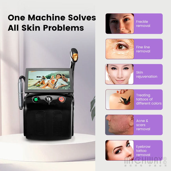 2 In 1 High-Power Pico Laser Diode Laser Machine For Tattoo Hair Spots Removal