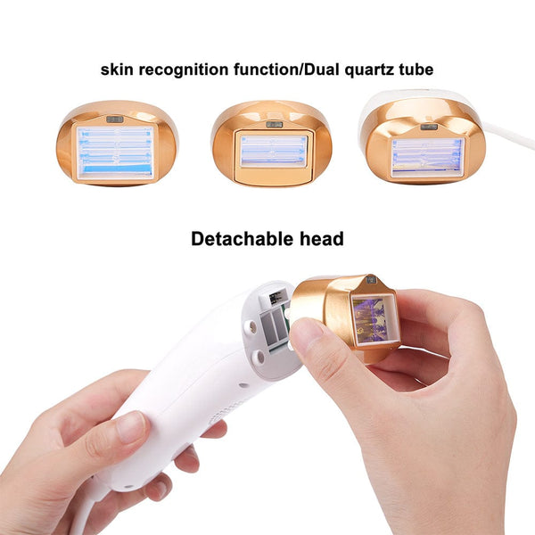 IPL Hair Removal Device With 3 Light Heads For Targeted Treatment