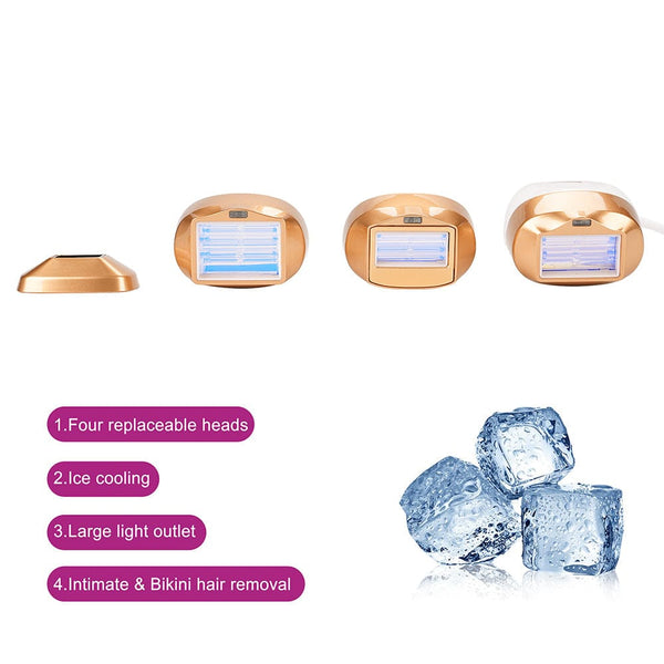 IPL Hair Removal Device With 3 Light Heads For Targeted Treatment