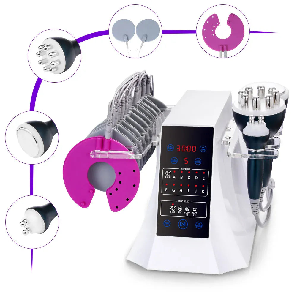 40K Cavitation Machine With 11 Pairs of EMS Pads For Body Contouring