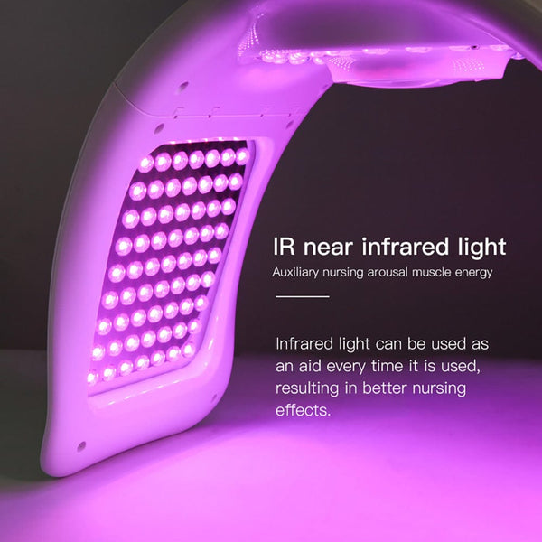 Folding 7 Colors LED Light Therapy Facial Machine Cold Spray With Nano Spray