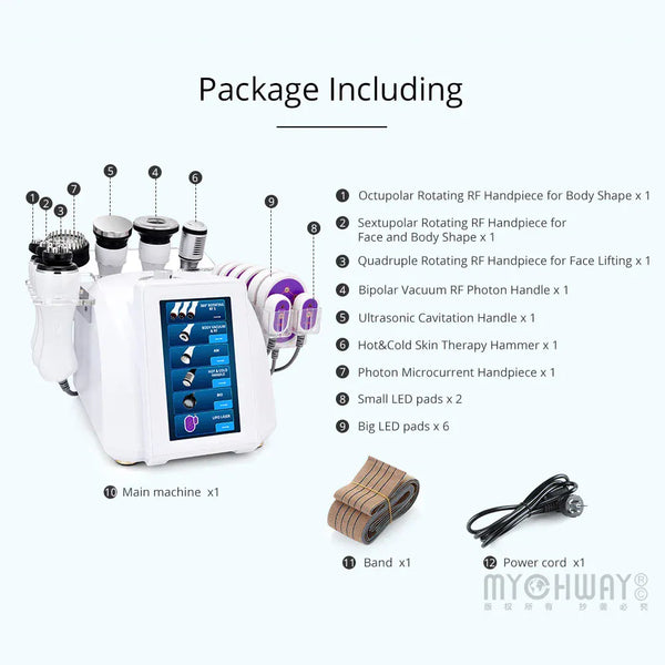 3D Rotating RF 40K Cavitation Vacuum Cold Photon Microcurrent Slimming Machine