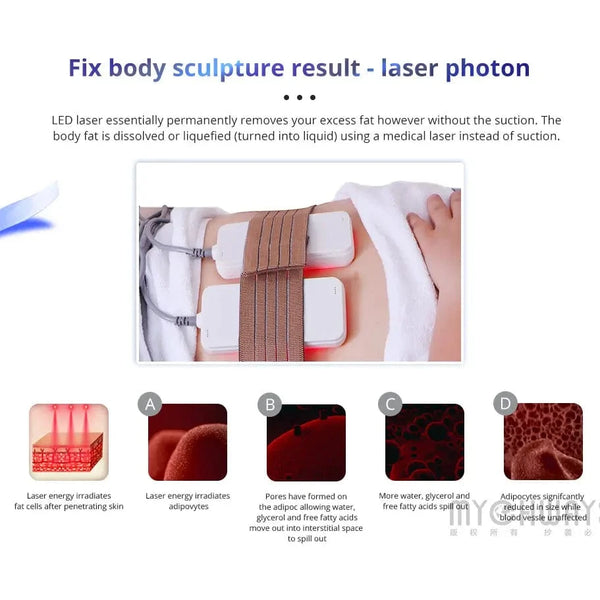 160mw Lipo Laser Machine With 2 LED Pads For Body Sculpting