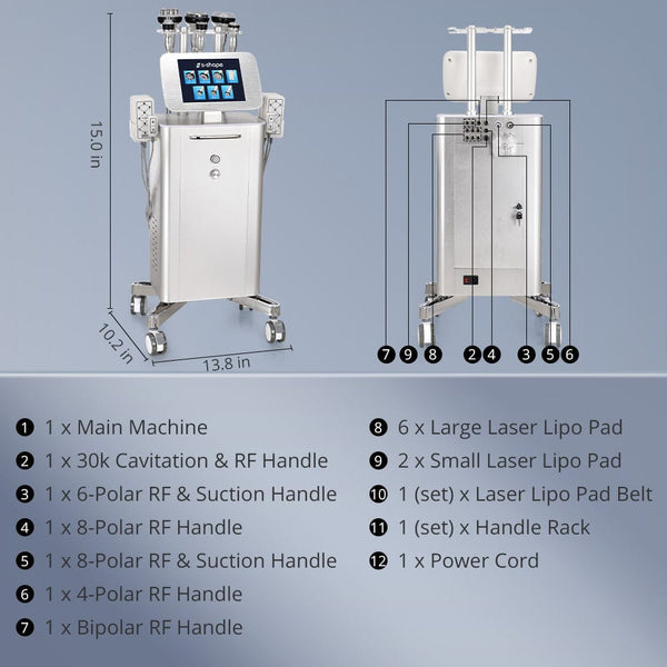 7 In 1 Professional 30K Cavitation 2.5 Vacuum RF Machine With 160MW Lipo Laser