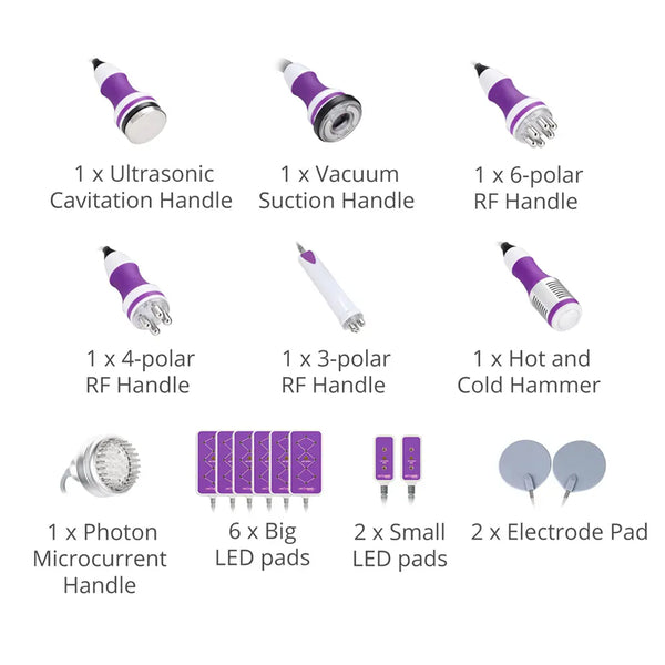 Mychway 10-In-1 Ultrasonic Cavitation Machine With EMS & Laser Pads