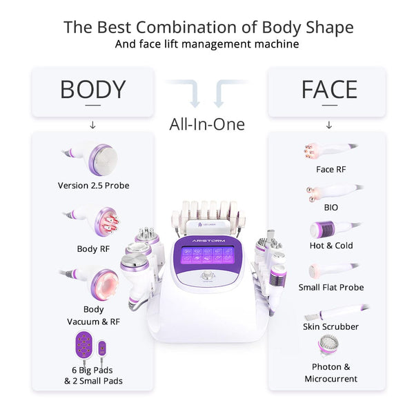 40K Cavitation Machine For Body Shaping & Skin Rejuvenation - 10-in-1
