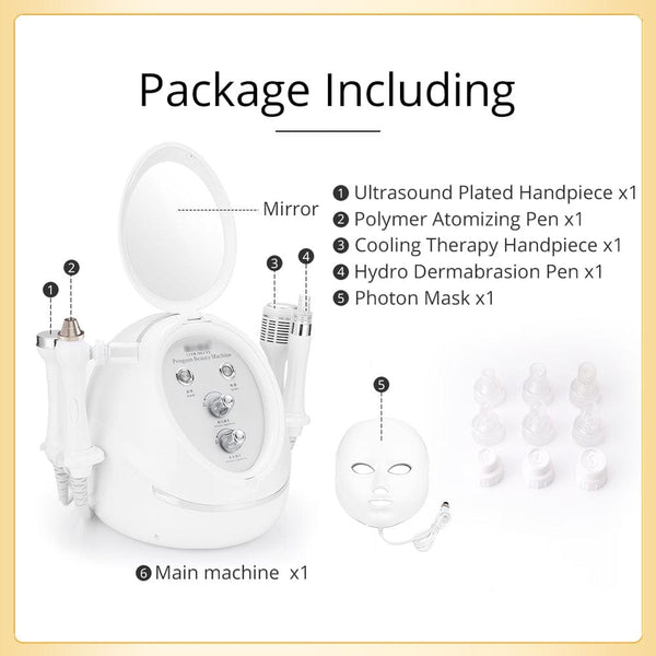 5 IN 1 Ultrasound Head Hydro Dermabrasion Machine With LED Mask