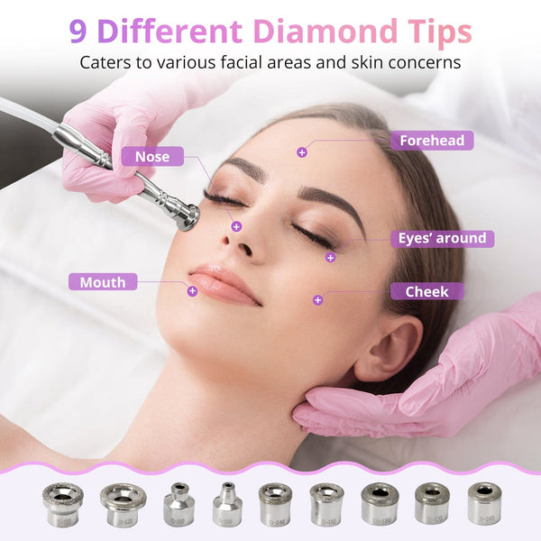 9 Diamond Tips of SR-NF200 3-In-1 Diamond Microdermabrasion Machine