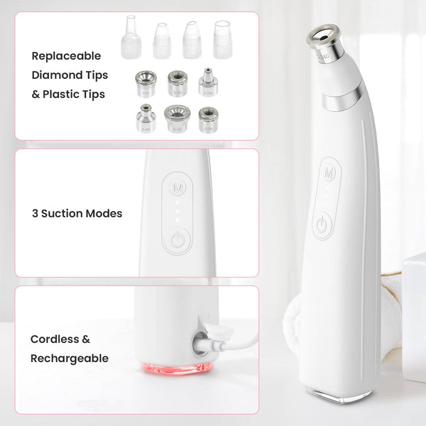 Handheld Diamond Microdermabrasion Facial Cleaning Machine With 12 Diamond Tips