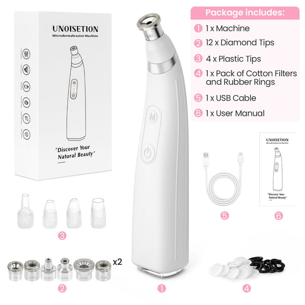 Handheld Diamond Microdermabrasion Facial Cleaning Machine With 12 Diamond Tips