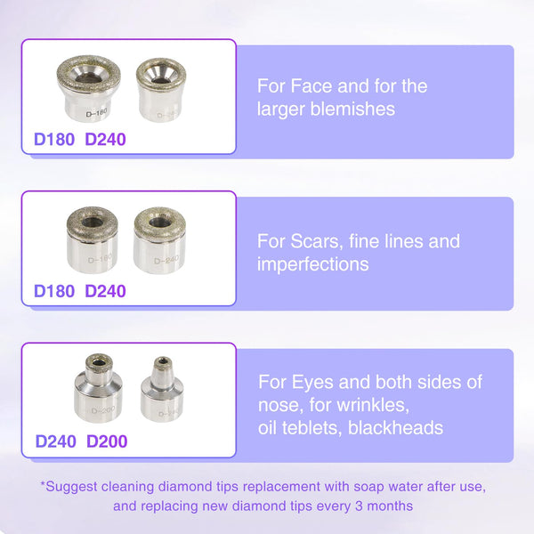 6 Tips Replacement Fits Diamond Dermabrasion Machine 