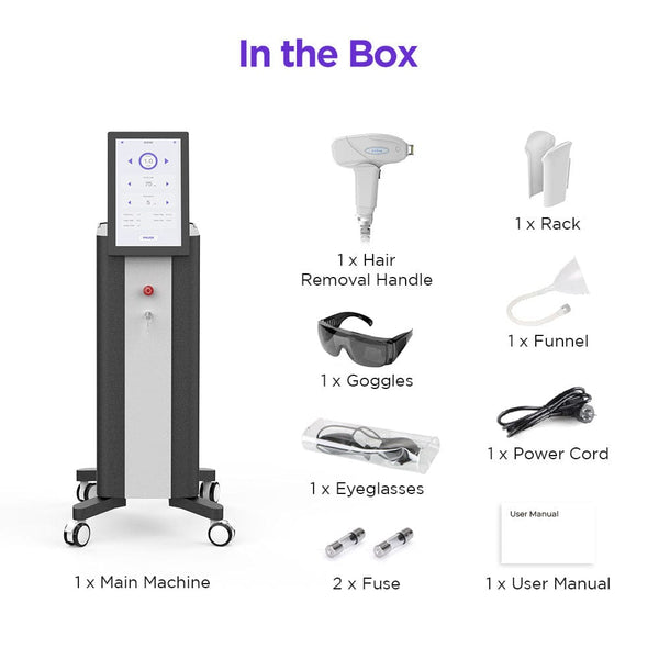 Packing List of HR-11K8 NAISIGOO 808nm Laser Hair Removal Machine