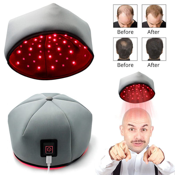 Gray Hair Growth Hat Red Light Therapy Device