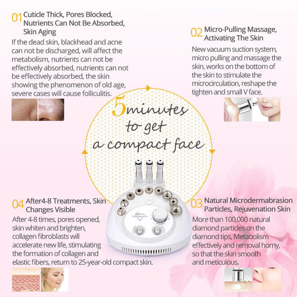 Mychway Diamond Microdermabrasion Machine With 9 Tips For Skin Cleansing