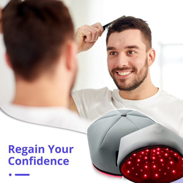 Gray Hair Growth Hat Red Light Therapy Device