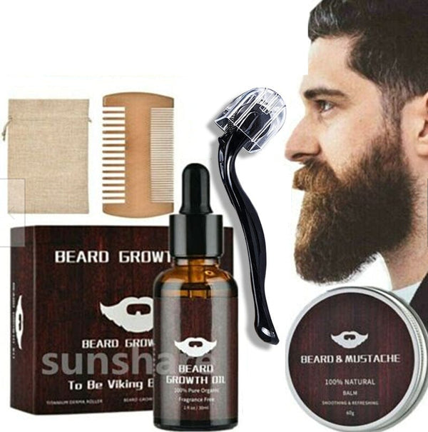 Premium Beard Growth Kit For Thick, Groomed Beards Hair Regrowth