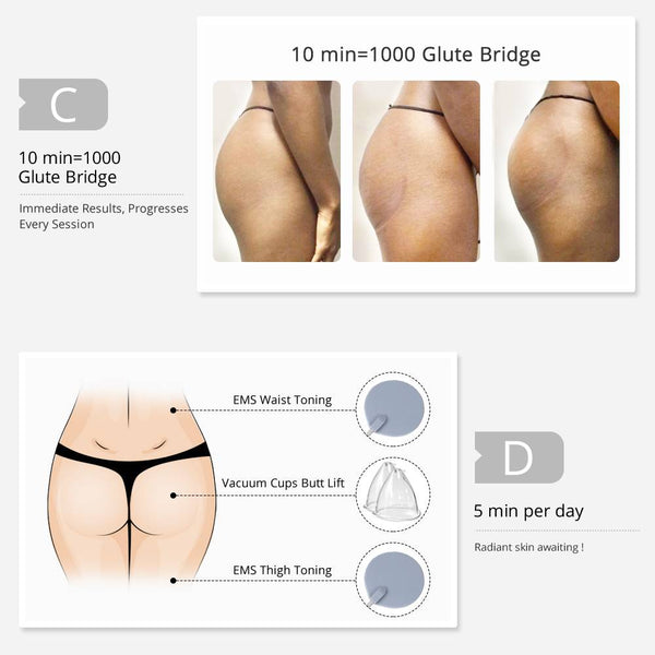 EMS Microcurrent Machine With Cupping Therapy For Muscle Toning Butt Lift