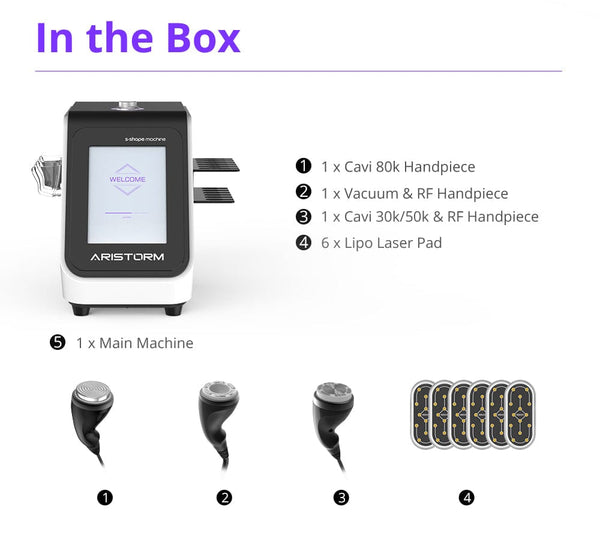 Package List of BS-36KT 4-In-1 Cavitation S Shape Machine