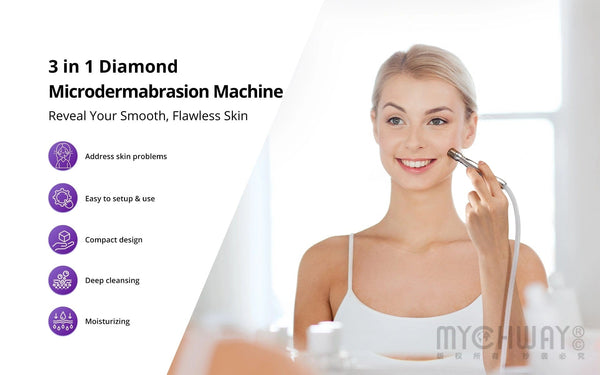 Mychway 3 in 1 Diamond Microdermabrasion Machine for Facial Care